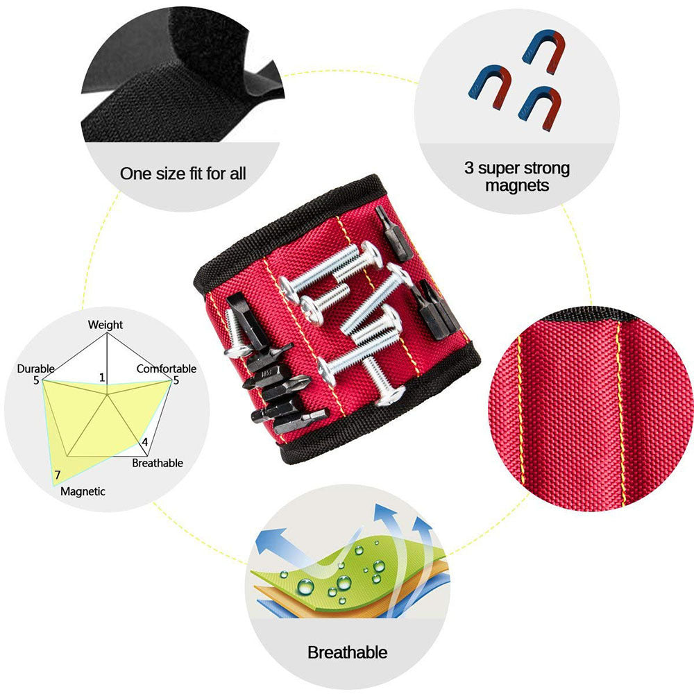 Magnetic Wristband – Hold Screws, Nails & Drill Bits Hands - Free
